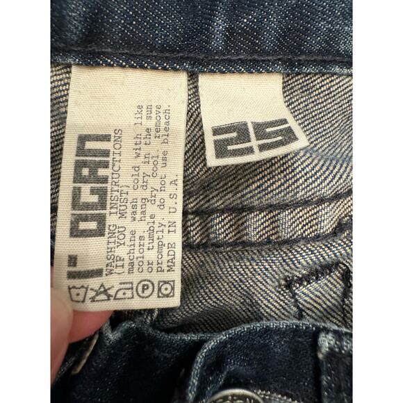 Rogan Slim Straight Leg Women's Sz 25 Low Rise Stretch Dark Wash Jeans 28x33 Y2K - Picture 9 of 11